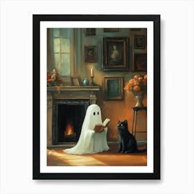 Ghost Reading A Book 6 Art Print