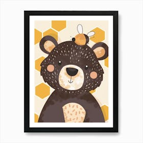 Bear With Bees Art Print