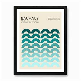 Blue Bauhaus Arches Art Print