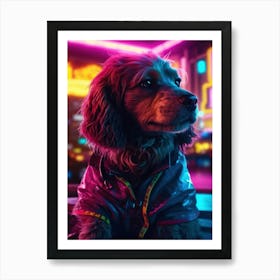 Neon Dog 4 Art Print