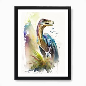 Eoraptor Watercolour Dinosaur Art Print