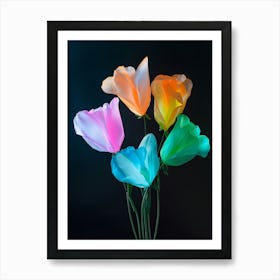 Bright Inflatable Flowers Sweet Pea 3 Art Print