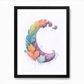 Colorful Letter C Illustration 36 Art Print