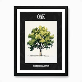 Oak Tree Pixel Illustration 2 Poster Art Print