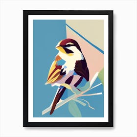 House Sparrow Pop Matisse Bird Art Print