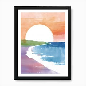 Sunset At The Beach Art Print