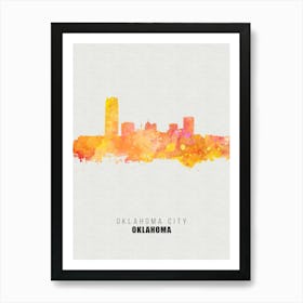 Oklahoma City watercolor Art Print