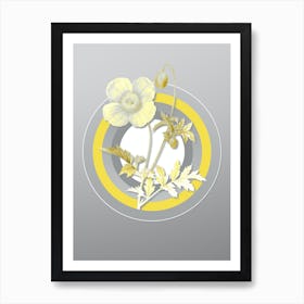 Botanical Welsh Poppy in Yellow and Gray Gradient n.246 Art Print