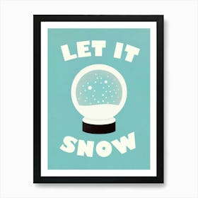 Let It Snow Retro Poster Winter Wonderland Art Print
