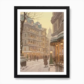 Vintage Winter Illustration Vienna Austria 7 Art Print