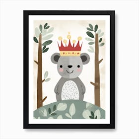 Little Koala 6 Wearing A Crown Art Print