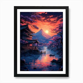 Japanese Landscape Painting 4 Art Print