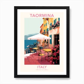 Taormina, Italy, Flat Pastels Tones Illustration 2 Poster Art Print