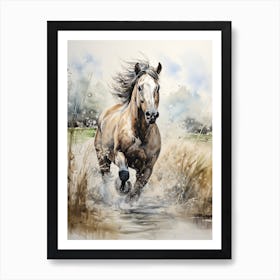 A Horse Painting In The Style Of Watercolor Painting 1 Art Print