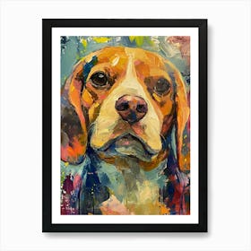 Beagle Acrylic Painting 21 Art Print