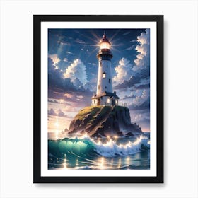 A Lighthouse In The Middle Of The Ocean 10 Art Print