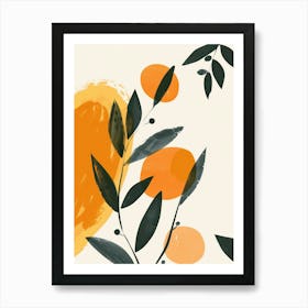 Oranges Close Up Illustration 2 Art Print