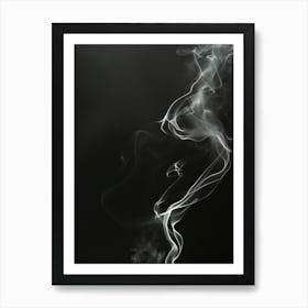 Smoke On Black Background Art Print