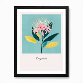 Bergamot 1 Square Flower Illustration Poster Art Print