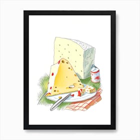 Appenzeller Cheese Dairy Food Pencil Illustration 1 Art Print