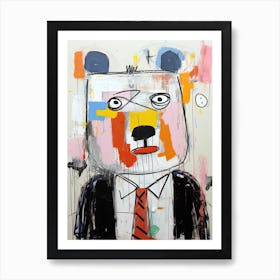 Bear In A Suit Basquiat style street Art Print