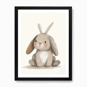 Mini Satin Rabbit Kids Illustration 4 Art Print