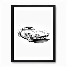 Chevrolet Corvette Line Drawing 4 Art Print