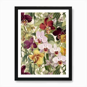 Orchids Seamless Pattern 1 Art Print