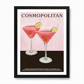 Cosmopolitan Cocktail Pink Kitchen Art Art Print