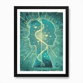 Dna Strands In The Head Art Print