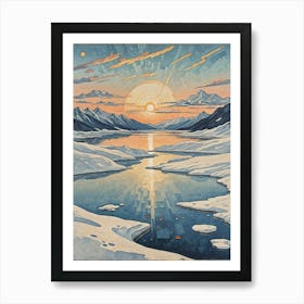 Sunset Over Lake no2 Art Print