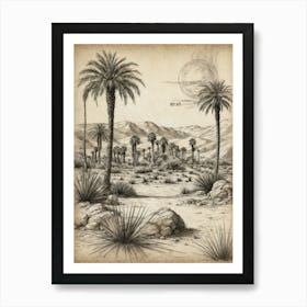 Palm Trees In The Desert Art Print