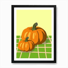 Pumpkin On A Table Art Print