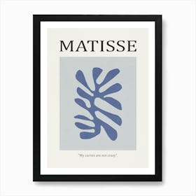 Inspired by Matisse - Blue Flower 03 Art Print