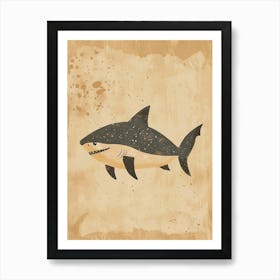 Muted Pastel Storybook Style Shark 3 Art Print