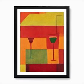 Aglianico Paul Klee Inspired Abstract Cocktail Poster Art Print