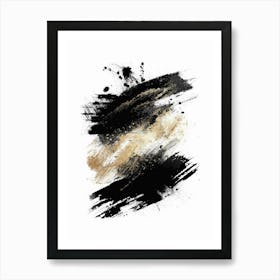 Black And Gold Abstract Painting 11 Art Print