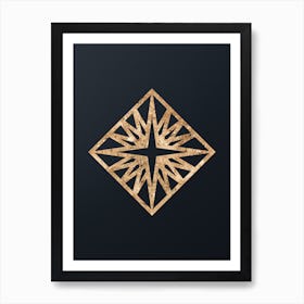 Abstract Geometric Gold Glyph on Dark Teal n.0174 Art Print