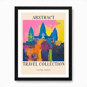 Abstract Travel Collection Poster Siem Reap Cambodia 4 Art Print