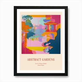 Colourful Gardens Lan Su Chinese Garden Usa 3 Red Poster Art Print