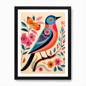 Pink Scandi Swallow 2 Art Print