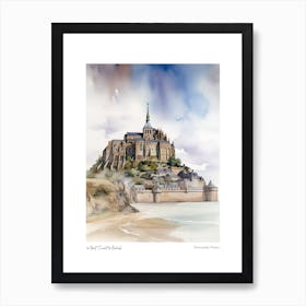 Mont Saint Michel 3 Watercolour Travel Poster Art Print