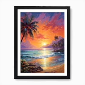 Sunset At The Beach 3 Art Print