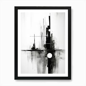 Stillness Abstract Black And White 3 Art Print