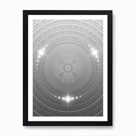 Geometric Glyph in White and Silver with Sparkle Array n.0342 Art Print