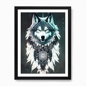 Wolf Dreamcatcher 8 Art Print