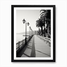 Santa Margherita Ligure, Italy, Black And White Photography 2 Art Print