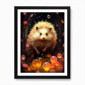Hedgehog In The Forest Art Print