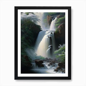 Shiraito Falls, Japan Peaceful Oil Art  (1) Art Print