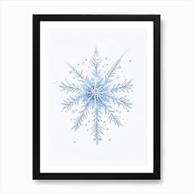 Unique, Snowflakes, Pencil Illustration 3 Art Print